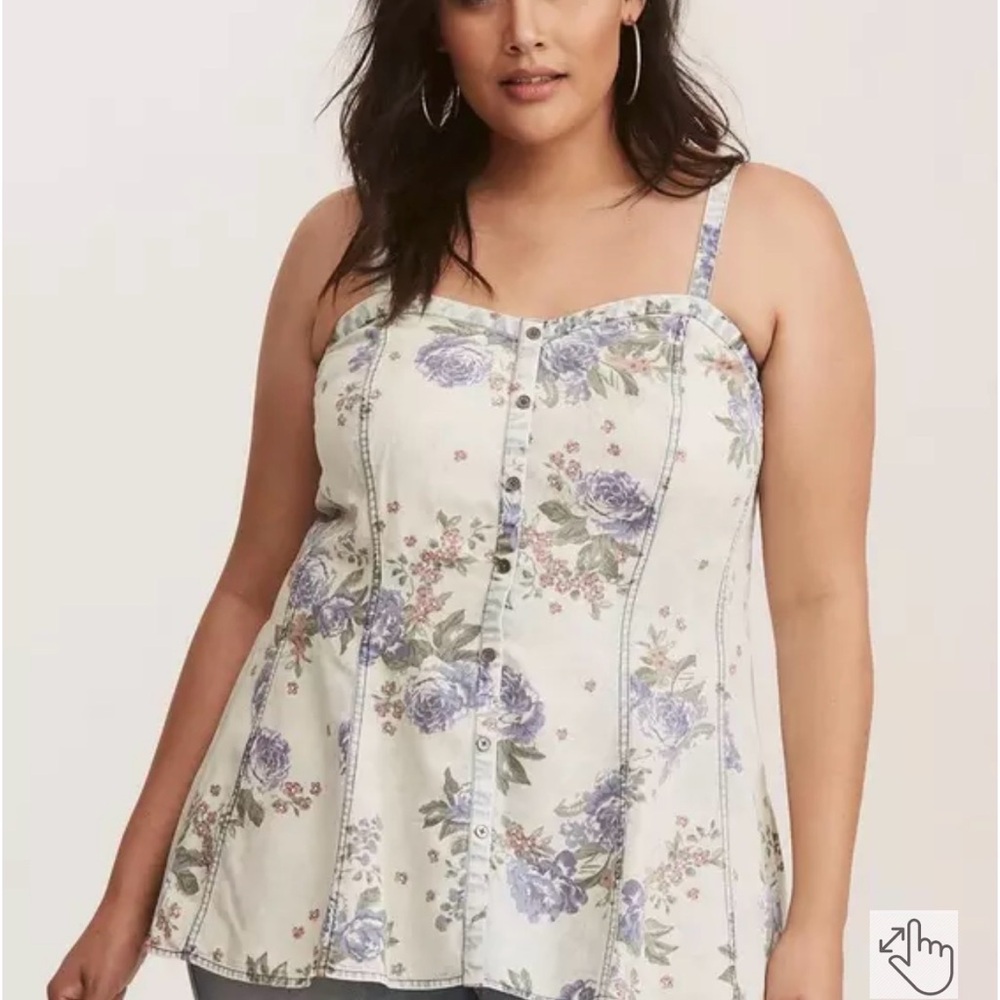 Torrid Cream Floral Camisole Top